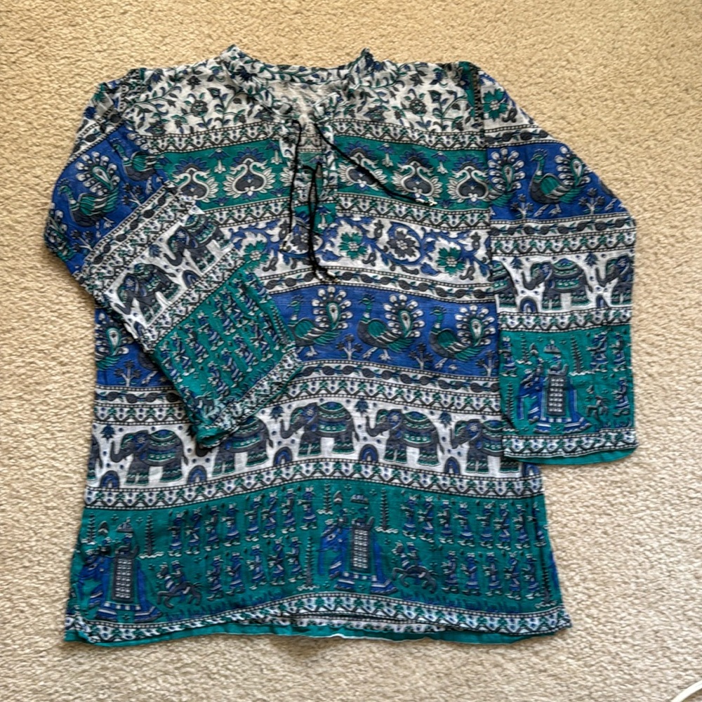 Elephant indian Cotton hippie boho top one size